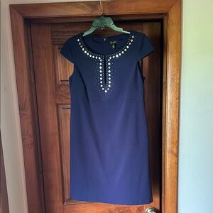 Jessica Simpson Blue Embellished Sheath Mini Dress